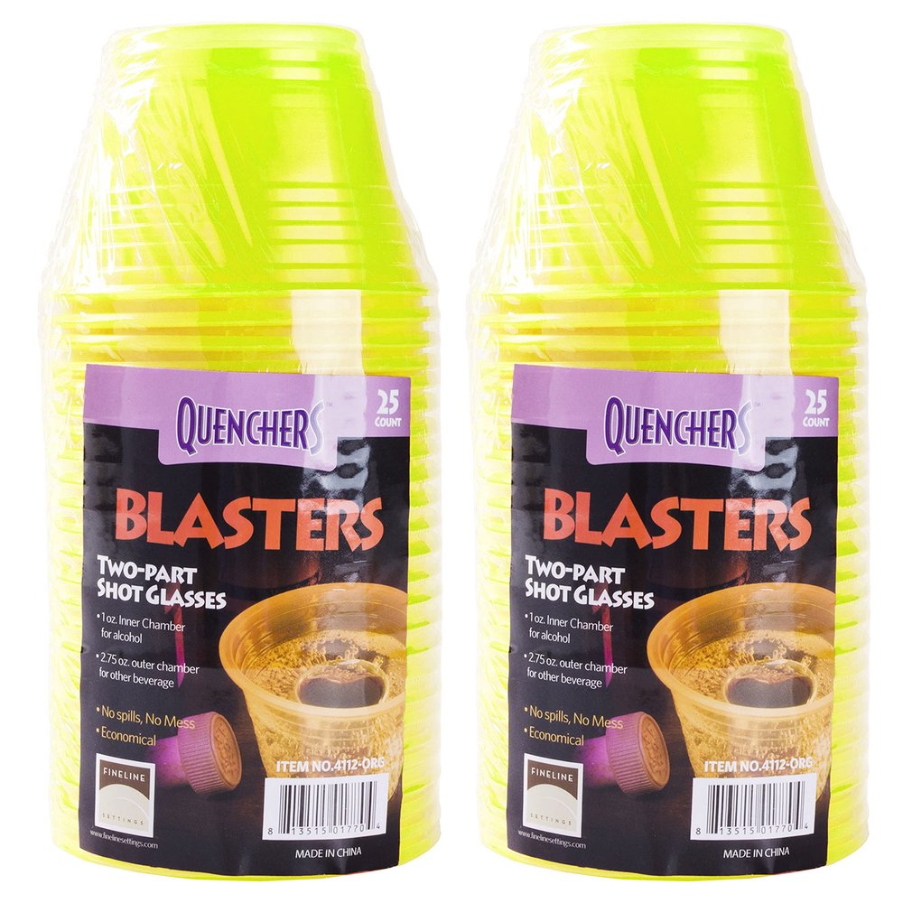 50 Ct Disposable Shot Glasses Cups Plastic Jager Bomb Blaster Shooter 2.75oz 1oz