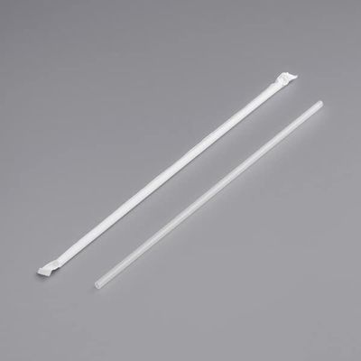 200 count 12" Jumbo Clear Wrapped Straw