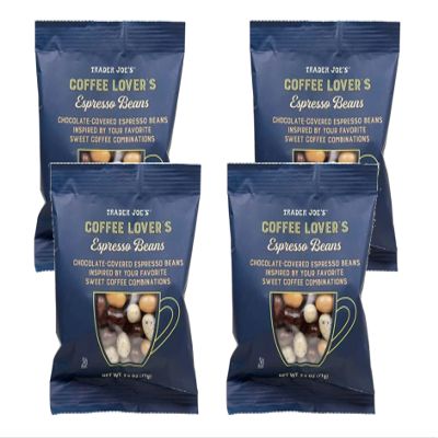 Trader Joe's Coffee Lover's Chocolate-Covered Assorted Espresso Beans - 4 Count (2.5 oz ea)