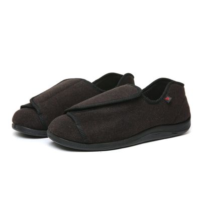 Adjustable Diabetic Slippers Wide, Arthritis Edema Adjustable Closure Toe Swollen Feet Slippers, Comfortable, for Edema Arthritis Fasciitis Swollen Feet ( Color : Coffee color , Foot length : 25cm )