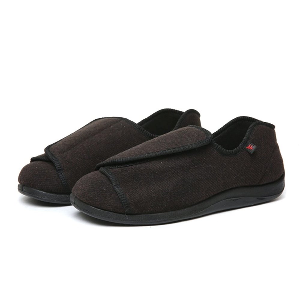 Adjustable Diabetic Slippers Wide, Arthritis Edema Adjustable Closure Toe Swollen Feet Slippers, Comfortable, for Edema Arthritis Fasciitis Swollen Feet ( Color : Coffee color , Foot length : 25cm )