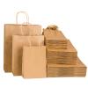 Landteek Fine 100pcs Brown Kraft Paper Bags with Handles Mixed Size Gift Bags Bulk,Craft Grocery Shopping Retail Birthday Party Favors Wedding Sacks Restaurant Takeout, Business view 1