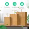Landteek Fine 100pcs Brown Kraft Paper Bags with Handles Mixed Size Gift Bags Bulk,Craft Grocery Shopping Retail Birthday Party Favors Wedding Sacks Restaurant Takeout, Business view 2