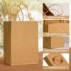 Landteek Fine 100pcs Brown Kraft Paper Bags with Handles Mixed Size Gift Bags Bulk,Craft Grocery Shopping Retail Birthday Party Favors Wedding Sacks Restaurant Takeout, Business view 4