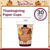 Gatherfun Thanksgiving decorations, Disposable Paper Cups for Autumn Party Decorations and Thanksgiving Party Decorations, 30 Pack, Turkey Design view 2