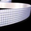 1 Pcs 7/8"W Gingham Satin Backing Ribbon Periwinkle Like Blue White 5 Yards, Ribbon for Gift Wrapping | #AA120RK view 1