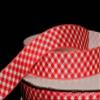 1 Pcs 7/8"W Lattice Diagonal Gingham Grosgrain Ribbon Red White 5 Yards, Ribbon for Gift Wrapping | #AA120RK view 1
