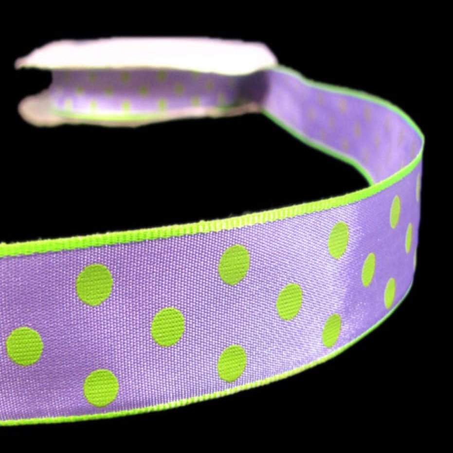 1 Pcs 7/8"W Polka Dot Ribbon Light Purple 5 Yards, Ribbon for Gift Wrapping | #AA120RK