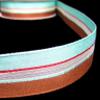 1 Pcs 7/8"W Party Striped Ribbon Brown Teal 5 Yards, Ribbon for Gift Wrapping | #AA120RK view 1