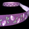 1 Pcs 5/8"W Rose Bud Rosebud Roses Flower Ribbon Purple 5 Yards, Ribbon for Gift Wrapping | #AA120RK view 1