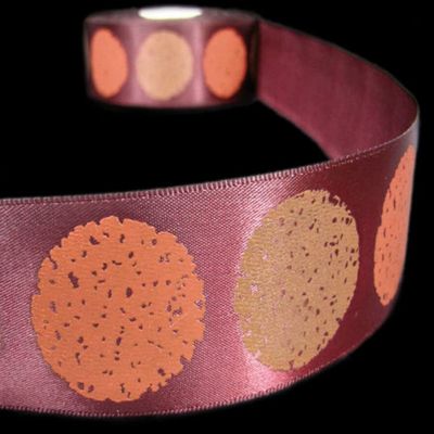 1 Pcs 1 1/2"W Sponge Polka Dots Polkadots Satin Ribbon Brown 5 Yards, Ribbon for Gift Wrapping | #AA120RK