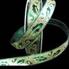 1 Pcs 1/2"W Leaf Metallic Shiny Gold Green Wired Ribbon 10 Yards, Ribbon for Gift Wrapping | #AA120RK view 1