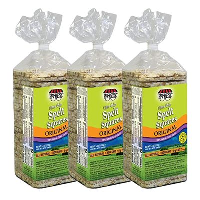 Only Kosher Candy Ultra Thin Whole Spelt Cakes Squares, (Pack of 3)