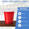 Lilymicky 300 PACK 2 oz Plastic Shot Glasses, Red Disposable Shot Cups, Mini Red Shot Cups, 2 oz Party Cups for Halloween Christmas Party view 4