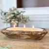 Aira Fall Dough Bowl Candle - Organic, Kosher, Vegan, Hand Carved Wood Bowl Candle & Aromatherapy Essential Oils - Hand-Poured 100% Soy Candle Wax - Paraffin Free, Long Lasting - Harvest Spice - 13 Oz view 4