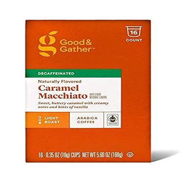 3 Set of 2 Pack Good & Gather Decaffeinated Caramel Macchiato Coffee Pods Size 16 Per Box