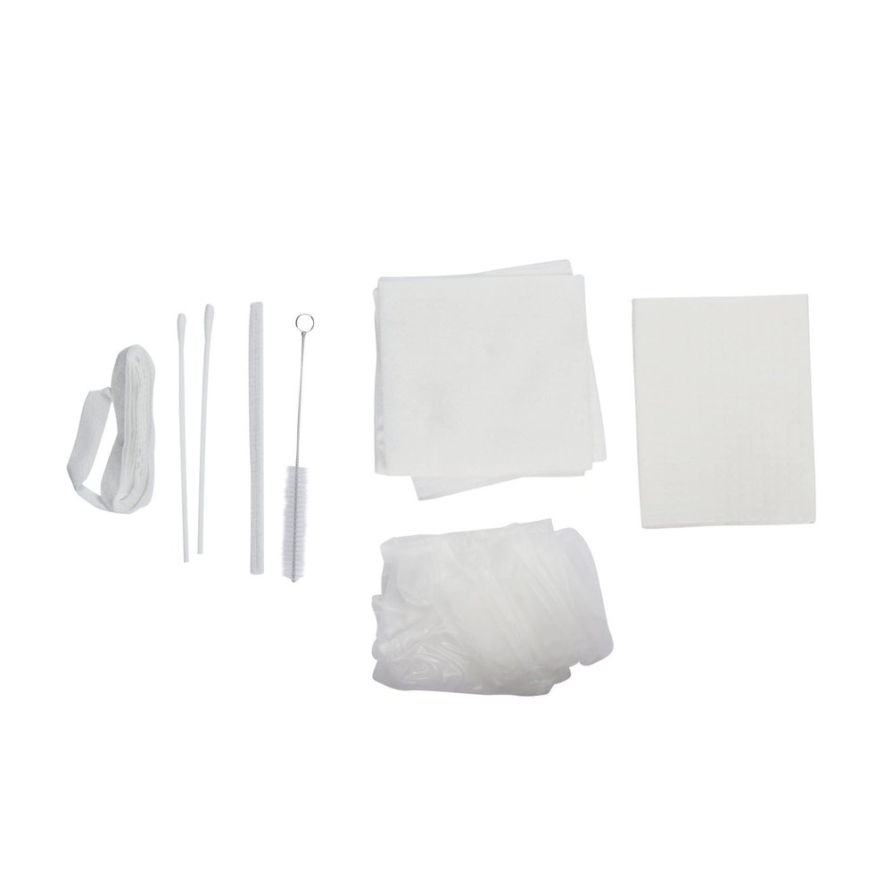 Dynarex 35001 Tracheostomy Care Kit, Three Compartment Tray with Vinyl Gooves, Pack of 20