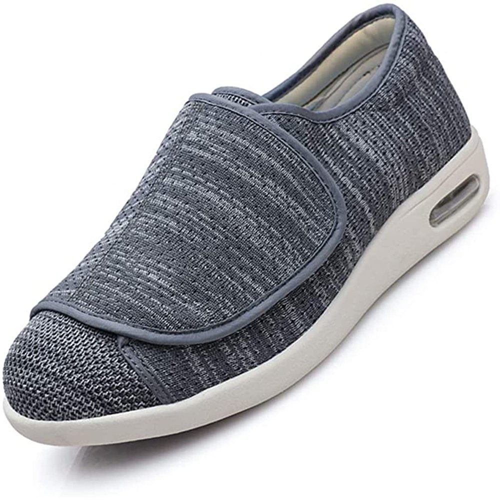 Women Extra Wide Width Shoes Lightweight Breathable Adjustable Swollen Ankles Edema Feet for Elderly Diabetic Bunion Arthritis Plantar Fasciitis (Dark Grey 41 EU)