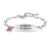 mnmoom Medical Alert Bracelets for Women Stainless steel Heart Medical ID bracelets with Free Engraving (Eye-Steel/diabetes on insulin) view 1