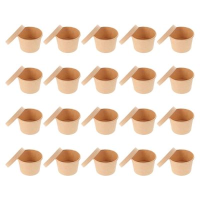 Yardwe Thickened Paper Bowl 50pcs Dessert Cups Ice Cream Sundae Cups Disposable Ice Containers Easy to Use