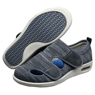 Extra Wide Width Walking Edema Diabetic Shoes, Lightweight Breathable Adjustable Closures Swollen Feet Arthritis Orthopedic Footwear, Indoor Outdoor Leisure Sneakers (Darkgrey 40 EU)