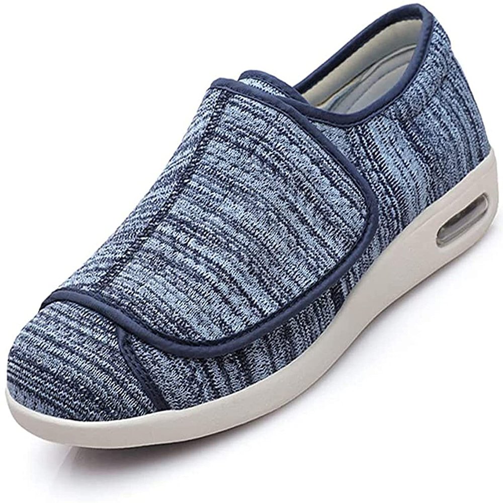 Women Extra Wide Width Shoes Lightweight Breathable Adjustable Swollen Ankles Edema Feet for Elderly Diabetic Bunion Arthritis Plantar Fasciitis (Blue Grey 38 EU)