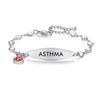 mnmoom Medical Alert Bracelets for Women Stainless steel Heart Medical ID bracelets with Free Engraving (Eye-Steel/ASTHMA) view 1