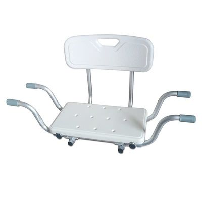 Bathtub Shower Chair Seat Bench with Removable Back, Aluminium Suspended Bath Seat, 139KG Load, for Elderly Disabled Aid