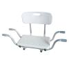 Bathtub Shower Chair Seat Bench with Removable Back, Aluminium Suspended Bath Seat, 139KG Load, for Elderly Disabled Aid view 1
