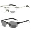 2pcs Transition Photochromic Bifocal Reading Glasses for Men Women Square cycling Sports Sunglasses Readers 0~+4.00 (2pcs-black&silver, 3.25, multiplier_x) view 1