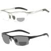 willochra 2pcs Transition Photochromic Bifocal Reading Glasses for Men Women Square cycling Sports Sunglasses Readers 0~+4.00 (2pcs-black&silver, 2.5, multiplier_x) view 1