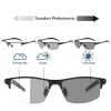 willochra 2pcs Transition Photochromic Bifocal Reading Glasses for Men Women Square cycling Sports Sunglasses Readers 0~+4.00 (2pcs-black&silver, 2.5, multiplier_x) view 2