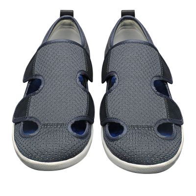 Extra Wide Width Walking Edema Diabetic Shoes, Lightweight Breathable Adjustable Closures Swollen Feet Arthritis Orthopedic Footwear, Indoor Outdoor Leisure Sneakers (Grey 39 EU)