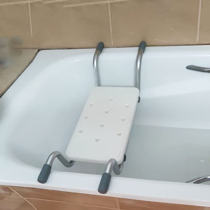 Aluminium Bath Seat, Adjustable Shower Seat for Elderly, Suspended Shower Stool for Bathtub, Length Adjustable, No-Slip Safety