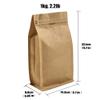 50 Pieces 1 Kg Kraft Paper Stand Up Coffee Bag/Flat Bottom Pouch with Air Release Valve and Reusable Side Zipper. (50pcs, 2.2lb/32oz/1kg) view 2