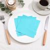 Spakon 100 Pieces 2 Ply Cocktail Napkin Disposable Soft Napkins for Dinner Wedding Party Baby Shower Birthday Bridal Anniversary Reception, 5 x 5 In (Blue Green) view 4