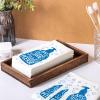 Yexiya 200 Pcs Paper Guest Towels Disposable Hand Towels Bathroom Guest Napkins Disposable Decorative Bathroom Napkins for Powder Room Wedding Holiday Birthday Baby Bridal Shower (White Dark Blue) view 2