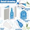Yexiya 200 Pcs Paper Guest Towels Disposable Hand Towels Bathroom Guest Napkins Disposable Decorative Bathroom Napkins for Powder Room Wedding Holiday Birthday Baby Bridal Shower (White Dark Blue) view 3