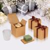 DOYIDE 100 Pack Small Gift Boxes, 4x4x4 Inches Favor Boxes Brown Paper Gift Boxes with Lids for Presents, Crafting, Cupcake Boxes, Gifts, Candy Boxes for Wedding Party Bridal Shower Baby Shower Favors view 3