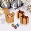 DOYIDE 100 Pack Small Gift Boxes, 3x3x3 Inches Favor Boxes Brown Paper Gift Boxes with Lids for Presents, Crafting, Cupcake Boxes, Gifts, Candy Boxes for Wedding Party Bridal Shower Baby Shower Favors view 3