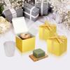 DOYIDE 100 Pack Small Gift Boxes, 4x4x4 Inches Favor Boxes Gold Paper Gift Boxes with Lids for Presents, Crafting, Cupcake Boxes, Gifts, Candy Boxes for Wedding Party Bridal Shower Baby Shower Favors view 3