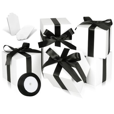DOYIDE 100 Pack Small Gift Boxes, 2x2x2 Inches Favor Boxes White Paper Gift Boxes with Lids for Presents, Crafting, Cupcake Boxes, Gifts, Candy Boxes for Wedding Party Bridal Shower Baby Shower Favors
