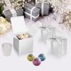 DOYIDE 100 Pack Small Gift Boxes, 3x3x3 Inches Favor Boxes Silver Paper Gift Boxes with Lids for Presents, Crafting, Cupcake Boxes, Gifts, Candy Boxes for Wedding Party Bridal Shower Baby Shower Favors view 3