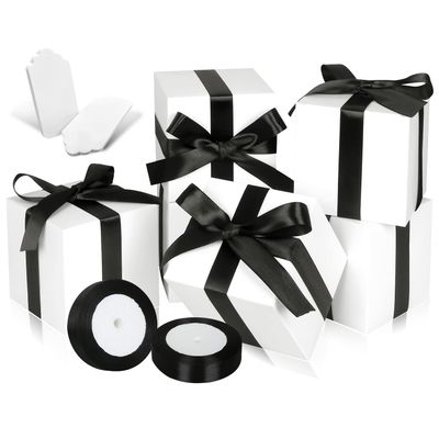 DOYIDE 100 Pack Small Gift Boxes, 3x3x3 Inches Favor Boxes White Paper Gift Boxes with Lids for Presents, Crafting, Cupcake Boxes, Gifts, Candy Boxes for Wedding Party Bridal Shower Baby Shower Favors
