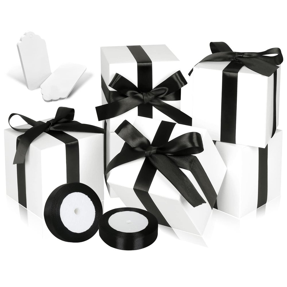 DOYIDE 100 Pack Small Gift Boxes, 3x3x3 Inches Favor Boxes White Paper Gift Boxes with Lids for Presents, Crafting, Cupcake Boxes, Gifts, Candy Boxes for Wedding Party Bridal Shower Baby Shower Favors