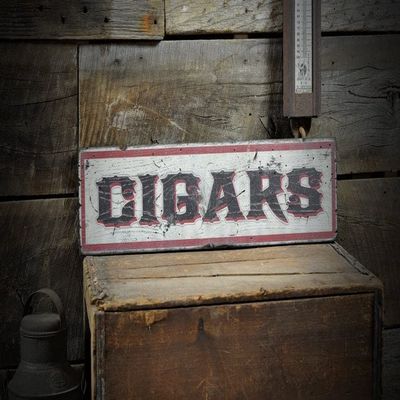 AFTWO Cigar Sign, Cigar Bar Sign, Wooden Cigar Sign, Rustic Cigar Sign, Cigar Gift, Cigar Smoker Gift - Rustic Hand Made Vintage Wooden Wood Signs with Quotes Wood Sayings Signs 4x16 Inch