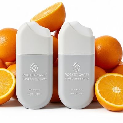 POCKET CARE Hand Moisturizing Cleanser Spray, Orange Aroma Travel Size 0.50 fl oz (2 Pack) | Gentle Natural Hand Care for Kids & Family, Skin-Friendly Formula