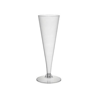Party Essentials Disposable Hard Plastic Two Piece 4 oz. Toasting Cocktail Cups, Clear Champagne Flutes, 20-Count