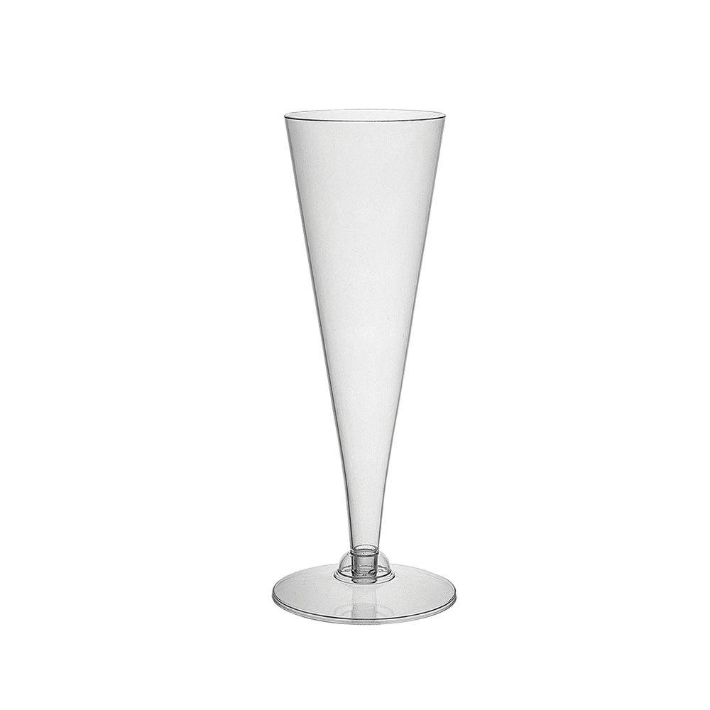 Party Essentials Disposable Hard Plastic Two Piece 4 oz. Toasting Cocktail Cups, Clear Champagne Flutes, 20-Count
