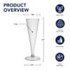 Party Essentials Disposable Hard Plastic Two Piece 4 oz. Toasting Cocktail Cups, Clear Champagne Flutes, 20-Count view 3